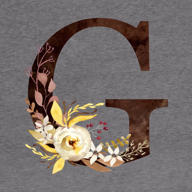 Floral Monogram G Lovely Autumn Foliage by floralmonogram